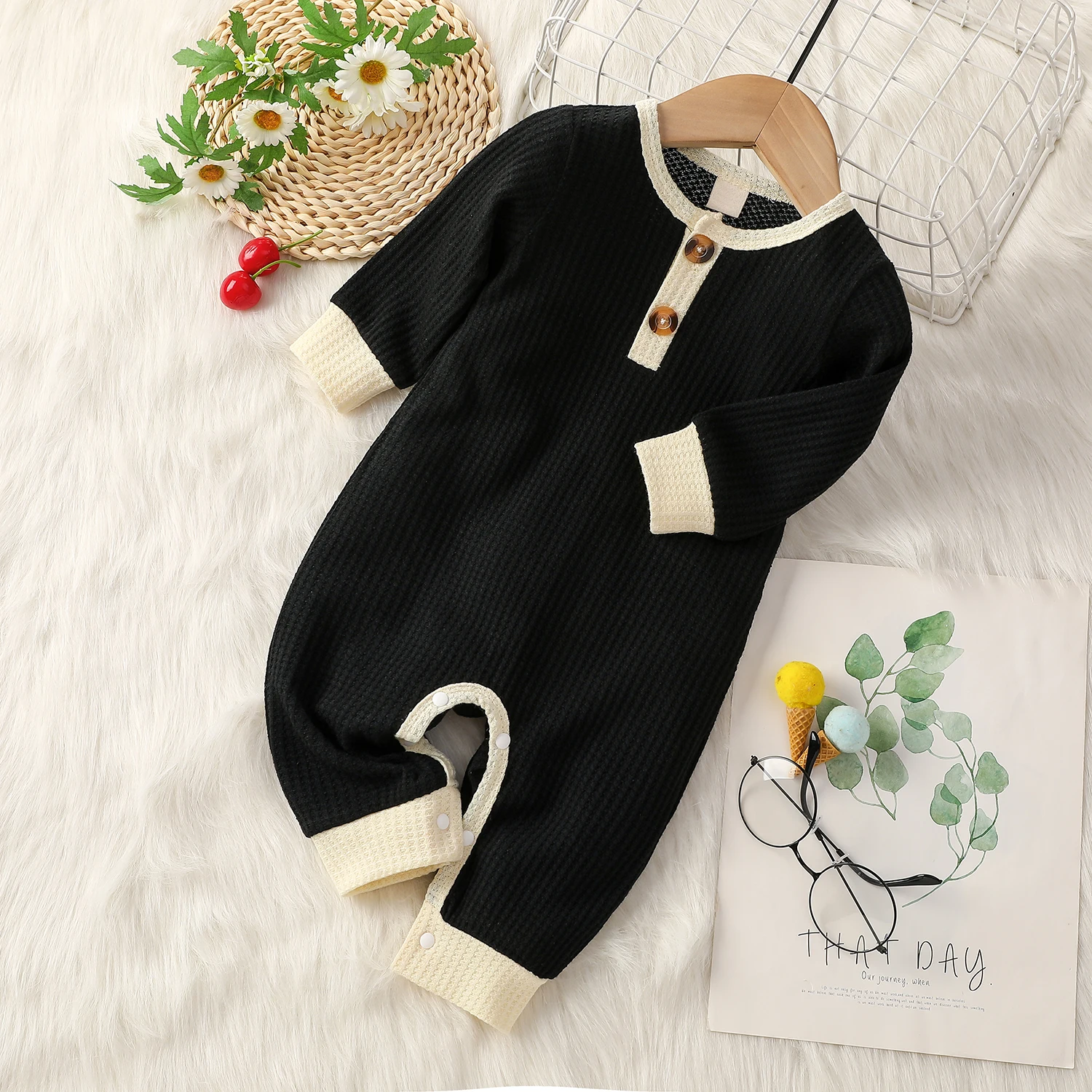 carters baby bodysuits	 6-color Newborn Boy Casual Jumpsuit Solid Color Long-sleeved Girl Pocket Jumpsuit 0-24m Long-sleeved Climbing Suit best baby bodysuits