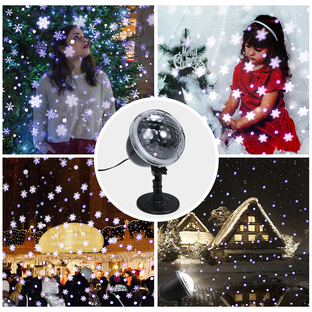 

Remote Control Snowfall LED Projector Light Dynamic Snow Falling Spotlight Decorative led lights for Garden Christmas Party