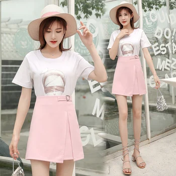 

A- line Skirt Women's New Style Spring 2020 High Waist Skirt Anti-Exposure Short Skirt Skirt Type a Short Skirt Women's Summer