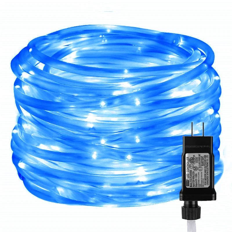 Indoor/Outdoor LED Rope Lights with Timer – 8 Modes, Waterproof, Low Voltage, 10-50M Length