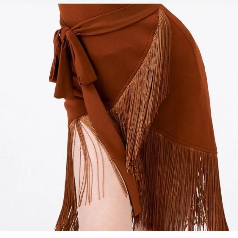 Child Latin Dance Sleeveless Dress Tassel Dress Spring And Summer Girls Competition Practice Clothes Child Ballroom Performance