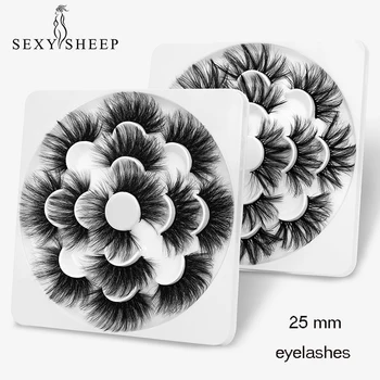 

SEXYSHEEP 7/8 pairs of 3D mink eyelashes 25mm natural long false eyelashes volume false eyelashes makeup eyelash extension