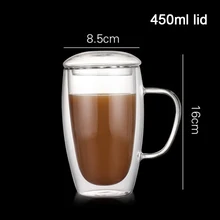 Double Wall Insulated Glasses Espresso Mugs High Temperature Resistant Thick Transparent Glass Cup OCT998