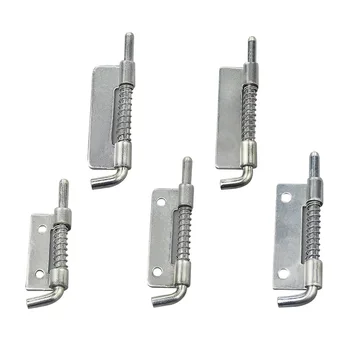 

5pcs Spring Loaded Metal Security Barrel Bolt Latch Silver Tone Spring Latches Door Cabinet Hinges Hardware S/M/L new