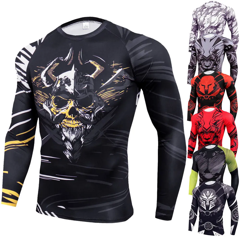 

2020 New T Shirt Men, High Quality Compression, Set Head SCultivate One's Morality Type Quick Drying for Gym and Bodybuilding