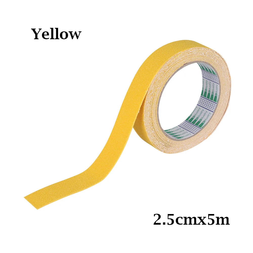 2.5cmx5m-yellow 1 шт. нескользящий предохранительный захват клейкой ленты сильная клейкая безопасная Тяговая лента сигнальная лента из ПВХ пол Лестницы противоскользящие наклейки защитные накладки - Цвет: 2.5cmx5m-yellow