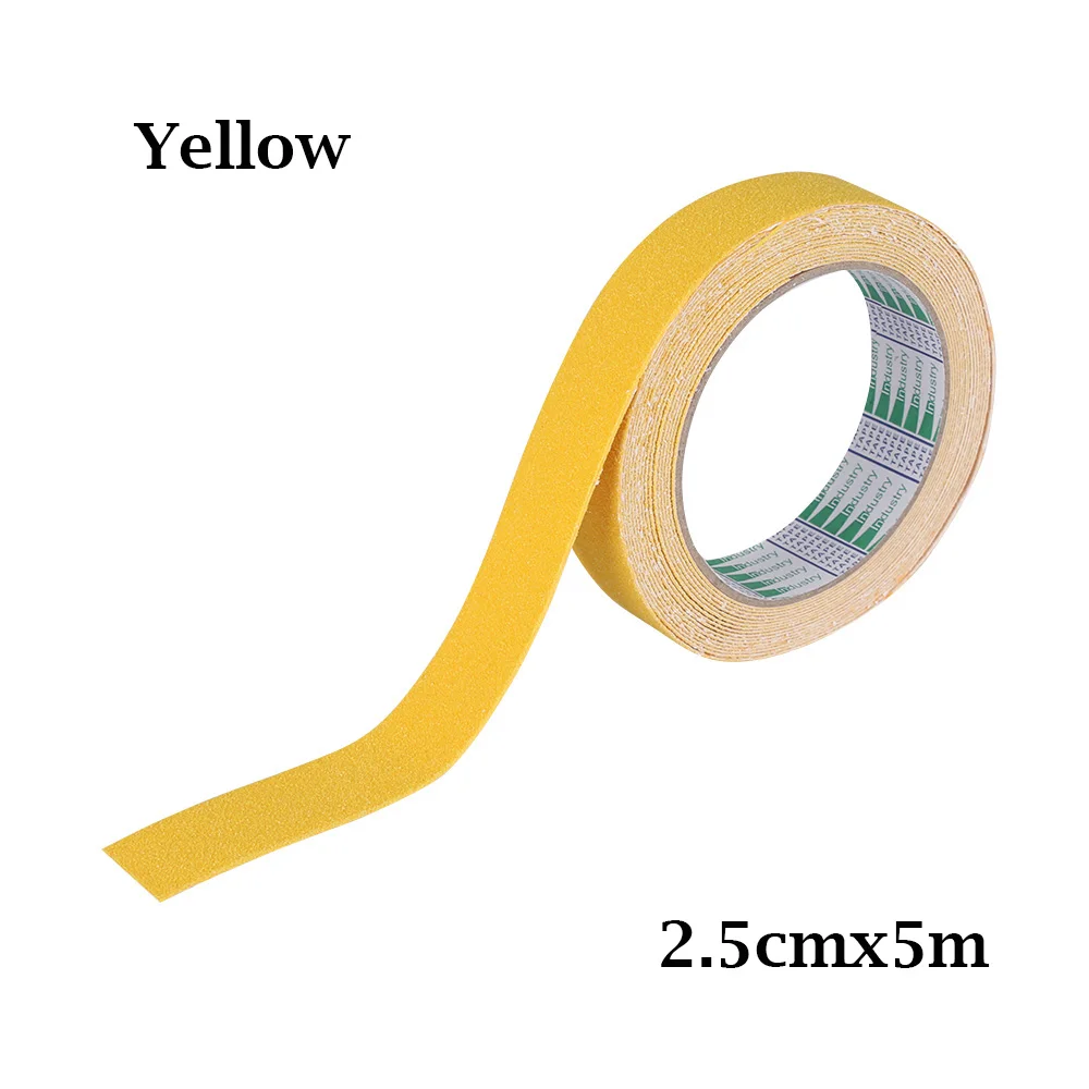 1 рулон 2,5/5 см* 5 м Предупреждение Лента Сильный клей безопасности Тяговая лента PVC пол лестницы противоскользкая липкая бумага безопасности для безопасности и защиты - Цвет: 2.5cmx5m-yellow