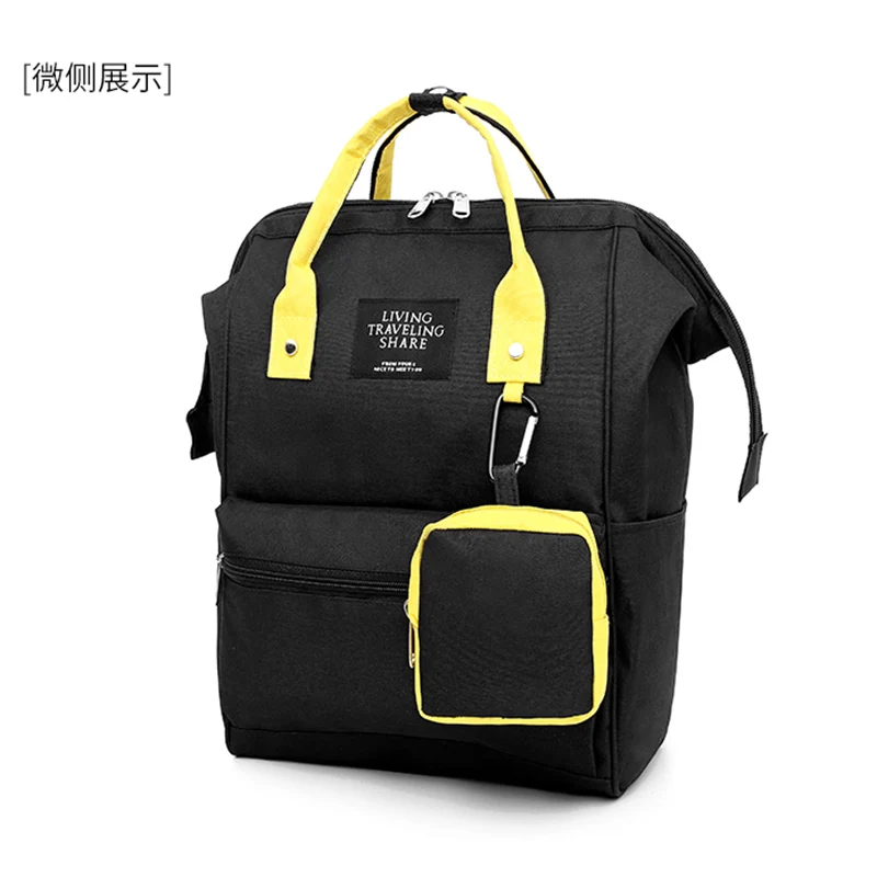 LITTHING Fashion Women's Backpack Candy Color Waterproof School Bags for Teenagers Girls Patchwork Mochila Men's Backpack