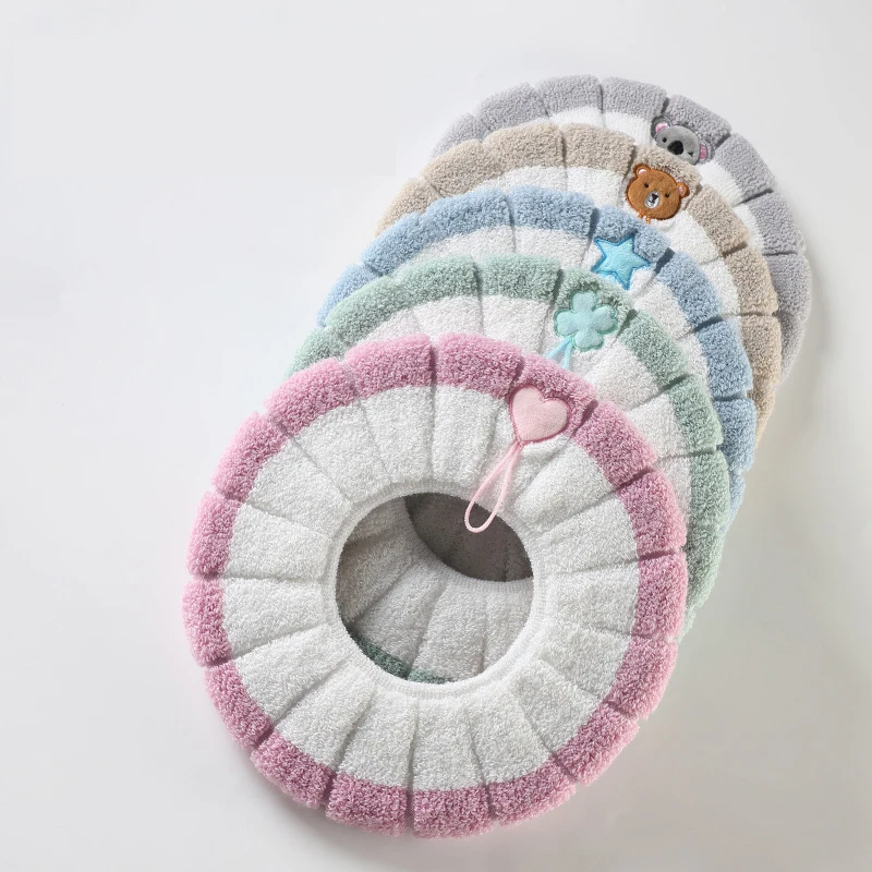 Universal Washable Toilet Seat Mat Case with lift Buckle Warm Bathroom Accessories Interior For Home Decor Close stool Cover | Дом и сад