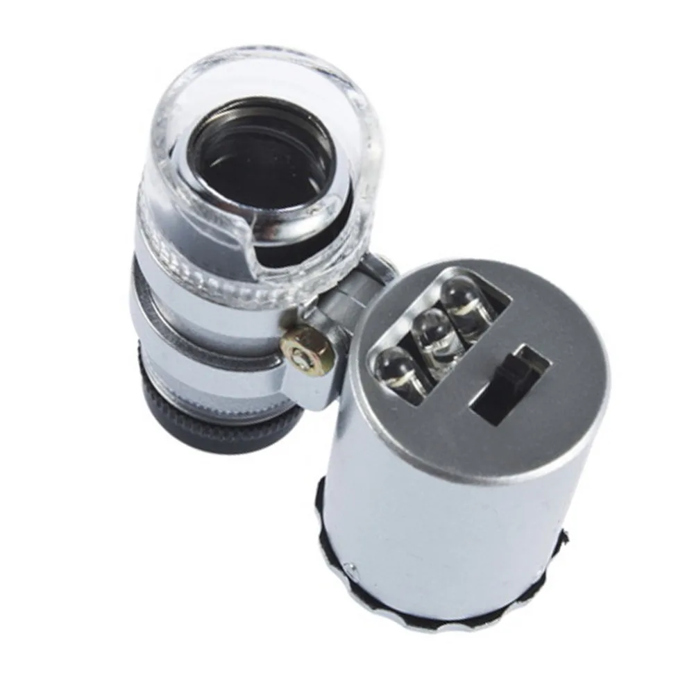 

Jewelry Loupe Mini 60X Zoom LED Lighted Magnifier Microscope Micro Lens Microscope 60X