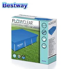 

Bestway 58106 Rectangular 3.04m*2.05m Swimming Pool Cover Cloth Mat Cover Frame Pool for Garden Swimming Rainproof Dust Cover