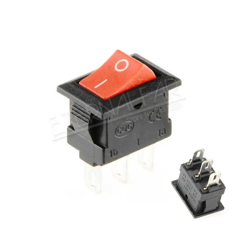 Black/Red 6A 125V Ships from Canada Details about   5pcs KCD11-101 3A 250v Rocker Switch 