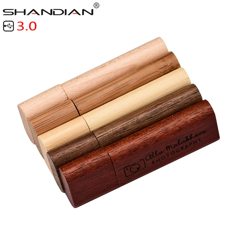 SHANDIAN USB 3,0 логотип клиента деревянный usb флеш-накопитель карта памяти бамбуковая деревянная ручка привода 4 ГБ 16 ГБ 32 ГБ 64 ГБ U диск свадебные подарки
