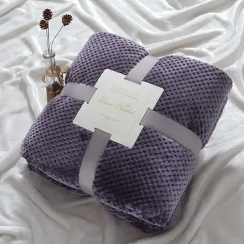 

Super Soft Blanket Grid Flannel Rug Plush Bed Sheet Sofa Mat solid color Travel Office Nap throw Blanket Fluffy Fleece bedspread