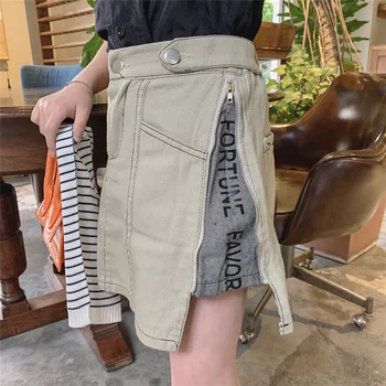 

New 2020 Zipper Denim A-line Skirts Girls Summer Fashion Teenage Girl Outfit