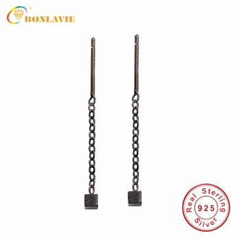 

BONLAVIE Geometric Care Ear Hole Earrings 2020 New Fashion Short Earrings Female Sterling Silver Simple Small Earrings