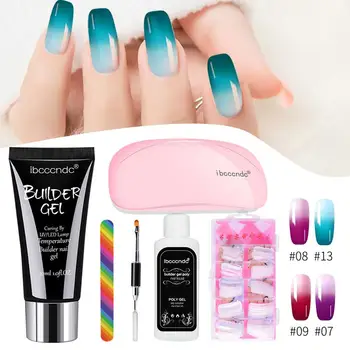 

Poly Gel Kits 30ml French Nail Art Clear Camouflage Color Nail Tip Form Crystal UV Gel Polygel Slice Brush Nail Gel