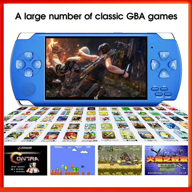 Handheld Game Console 64 Bit 8gb 4.3 Inch HD Mp5 Game Console x6 Fc Portable Handheld Game Player