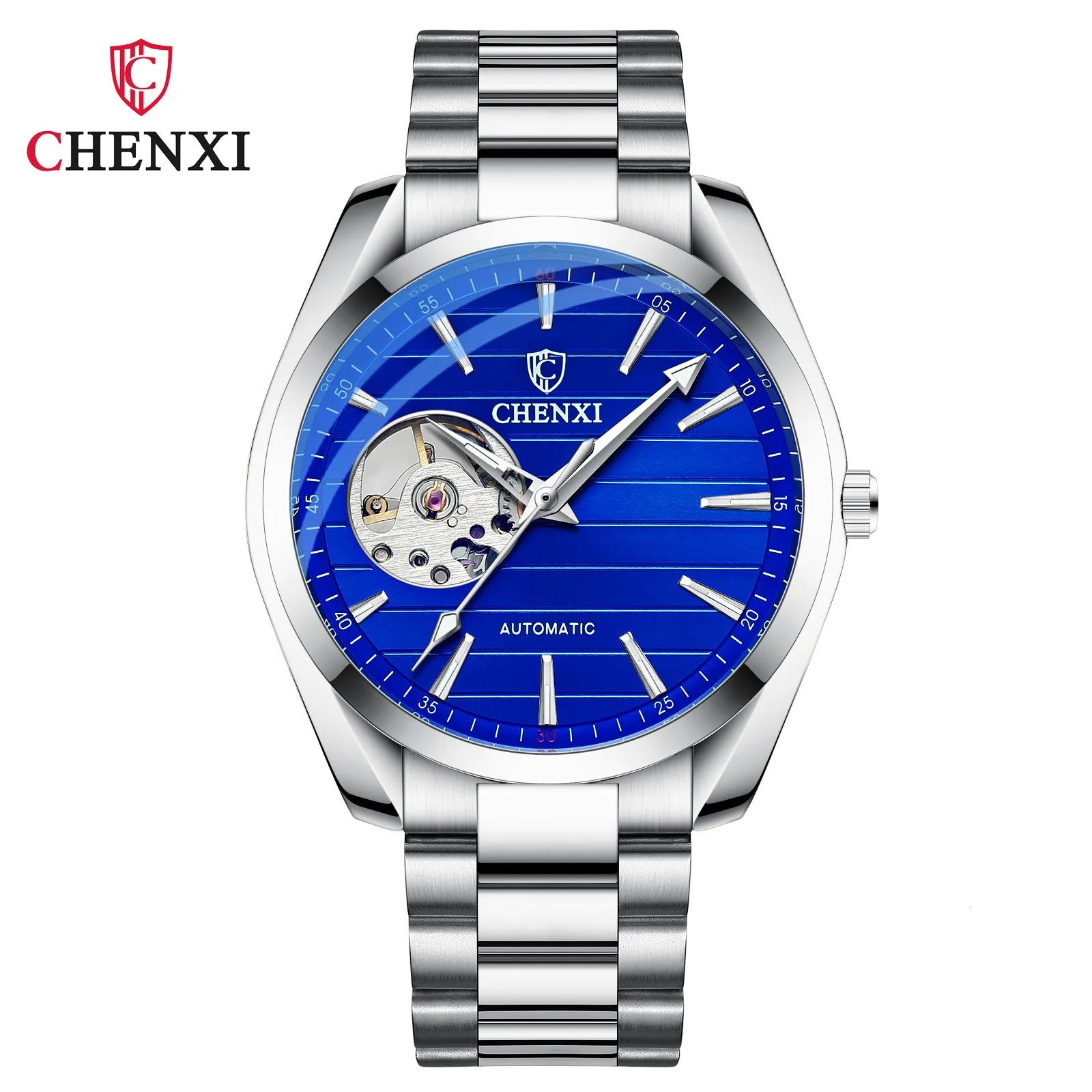 CHENXI Top Brand Watch Men Luxury Gold Stainless Steel Watches Sapphire Glass Automatic Mechanical Wristwatches 30M WaterproofTop Luxury Brand CHENXI 8806 New Men Automatic Mechanical Sapphire Glass Watch Stainless Steel Waterproof Mens Wristwatches 