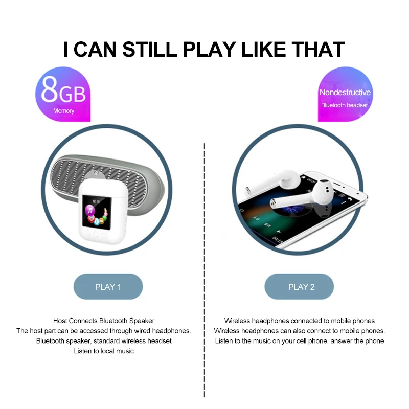 Mp3-плеер newsmy Q7 True беспроводной Bluetooth 5,0 наушники 2в1 OTG FM шагомер без потерь спортивные наушники 8G музыкальный плеер наушники