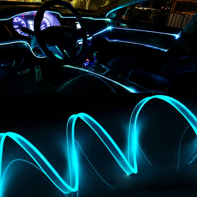 3m EL Cold Line Flexible Car Lights 12V Car LED Neon EL Wire Car Cold Light Strip Interior Decoration Moulding Trim Strips 3m EL Cold Line Flexible Car Lights 12V Car LED Neon EL Wire Car Cold Light Strip Interior Decoration Moulding Trim Strips