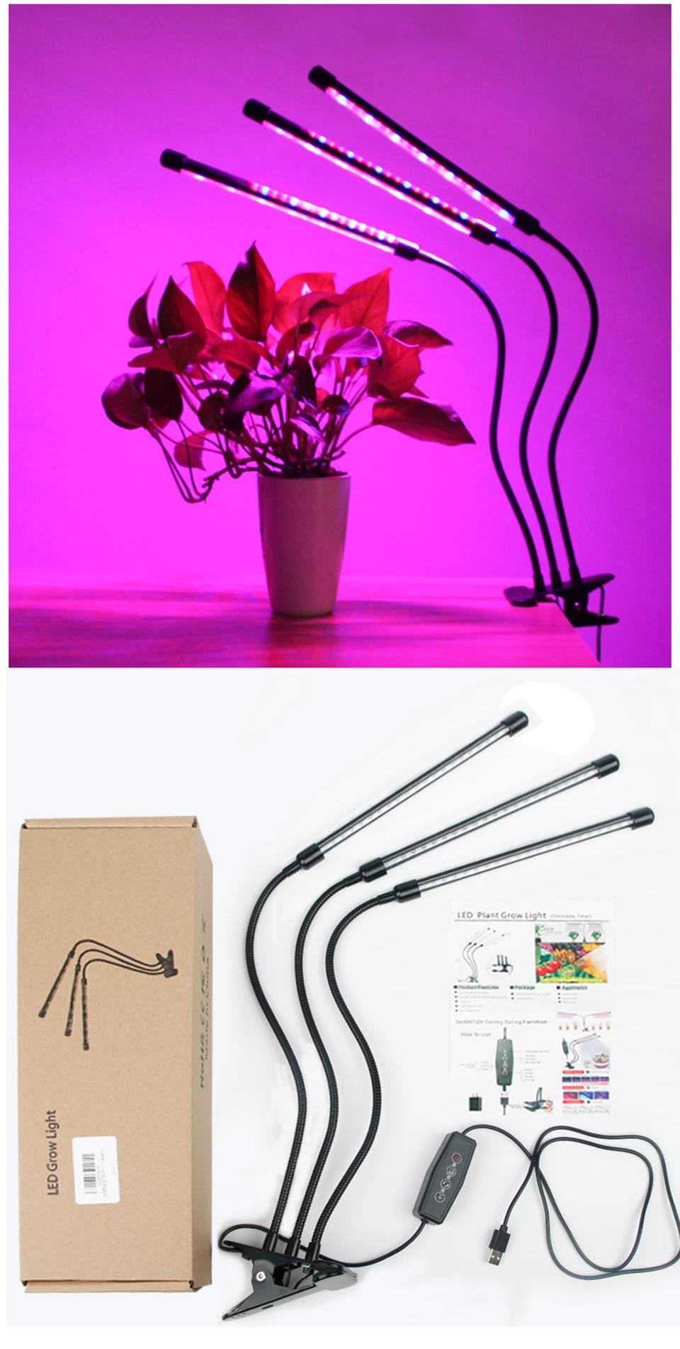 USB LED Grow Light Timer Phyto Lamp Full Spectrum Dimming Led Lights For Indoor Plants Growing Flowering For Plants Flowers Grow (8)