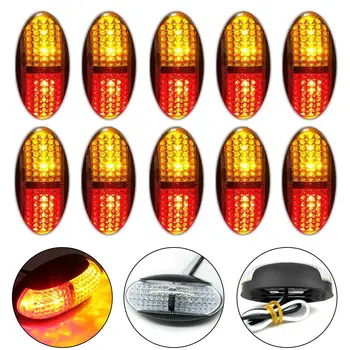 

10pcs/kit Side Marker Lights Brake 12-24V LED Red/Amber Trailer Caravan