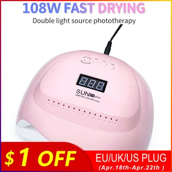 

UV LED Lamp Nails with 36 LED Lamp 108W Nail Dryer For Manicure Gel Nail Polish Dryer 30s/60s/90s Auto Sensor Manicure Nail Tool