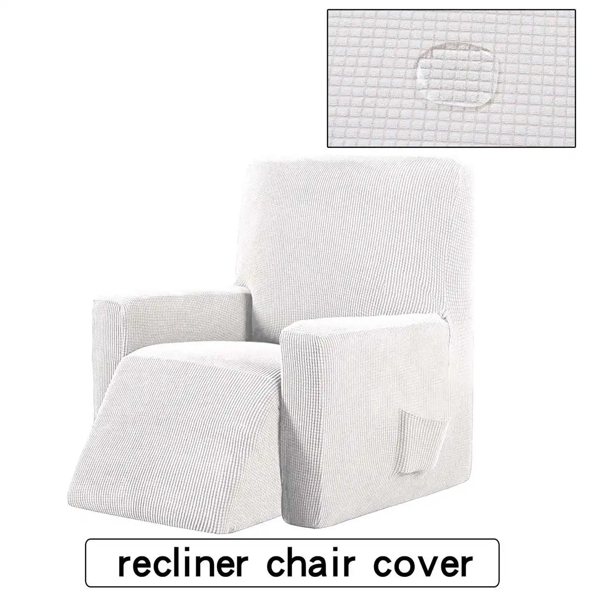 Recliner Couch Cover All-inclusive Sofa Cover Elasticity Stretch Anti-slip Furniture Slipcovers Chair Protector Single Seat Sofa - Цвет: Белый