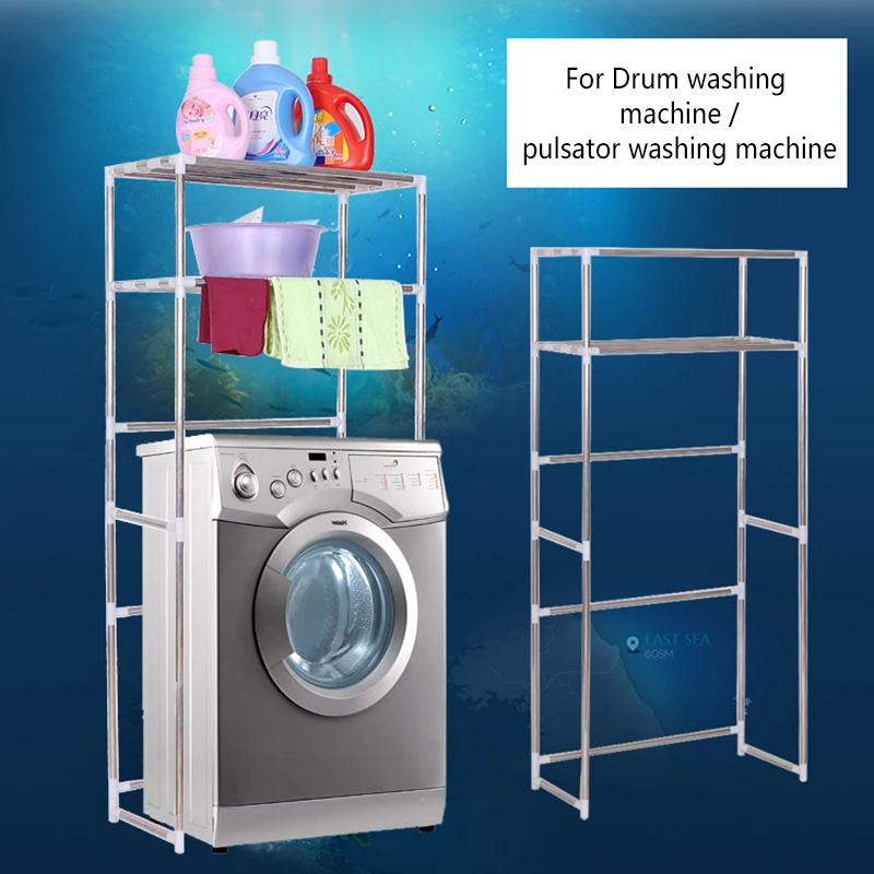 

Over Toilet Shelf Organizer Washing Machine Storage Rack Holder Bathroom Organizer Shelf Accessories Rack Stainless Steel 2 Tier