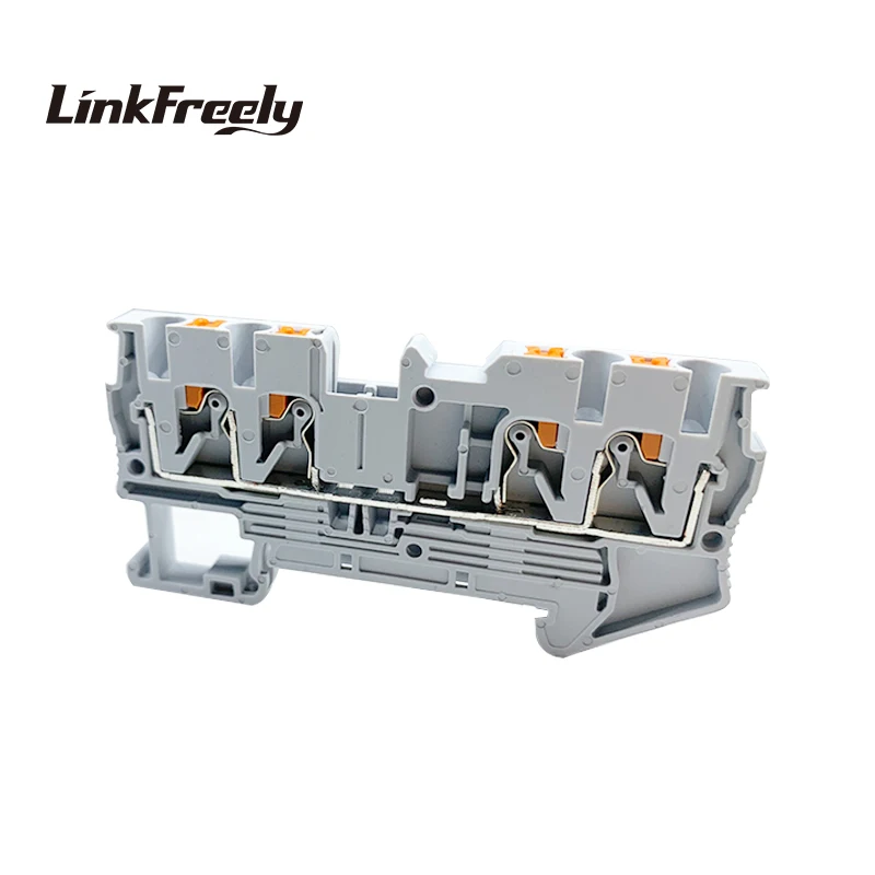 

PT-2.5QUATTRO 10pcs Plug-in Type Spring Electrical Wire Terminal Block Connector Din Rail 2IN 2OUT Wring Connection Terminantor