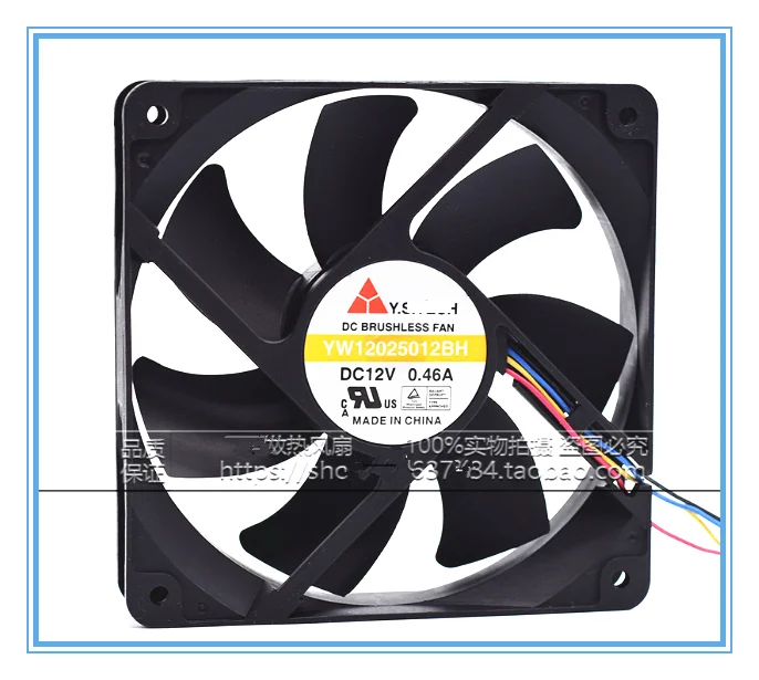 YW12025012BH 12025 12V 0.46A 12 см 4 провода ШИМ контроля температуры вентилятор охлаждения |