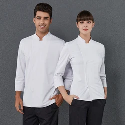 Medical Fabric Long Sleeve Men Women Master Chef Uniform Kitchen Jacket Shirt Bakery Hotel Restaurant Cook Coat Barber Workwear