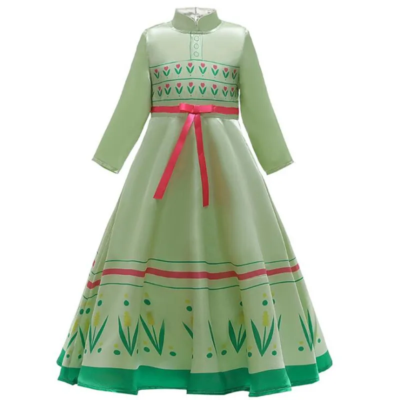Новое платье «Эльза 2»; комплект принцессы для девочек на день рождения; bebe; Одежда для девочек; карнавальные вечерние платья Анны, Снежной Королевы; Детский костюм; Vestidos - Цвет: as photo