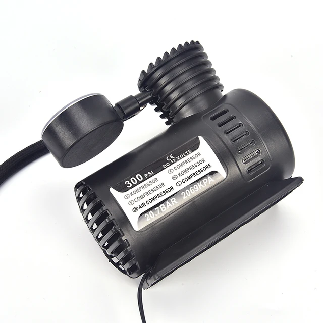 1PC Portable électrique gonfleur noir 12V 300 PSI Mini électrique
