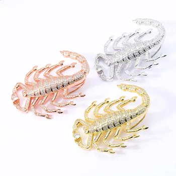 

Ice out AAA cubic zircon scorpion hip hop pendant 24" stainless steel necklace men's charm necklace pendant jewelry gift