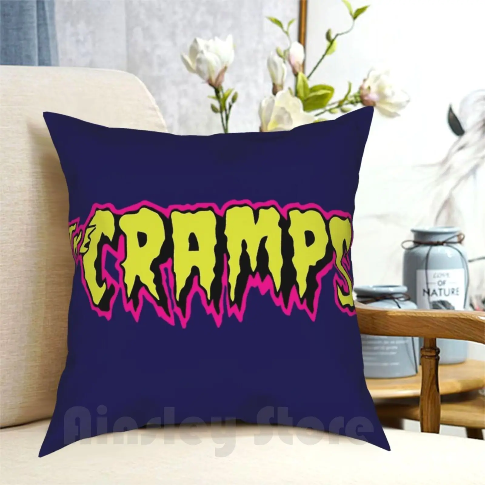 Cramps Federa Stampata A Casa Morbido Cuscino Da Tiro Crampi The Cramps Band Punk Psicobilly Face