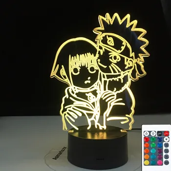 

Girls Night Light Uzumaki Naruto and Hinata Hyuga Colorful Nightlight for Dorm Study Room Decor USB LED Night Lamp Manga Gift