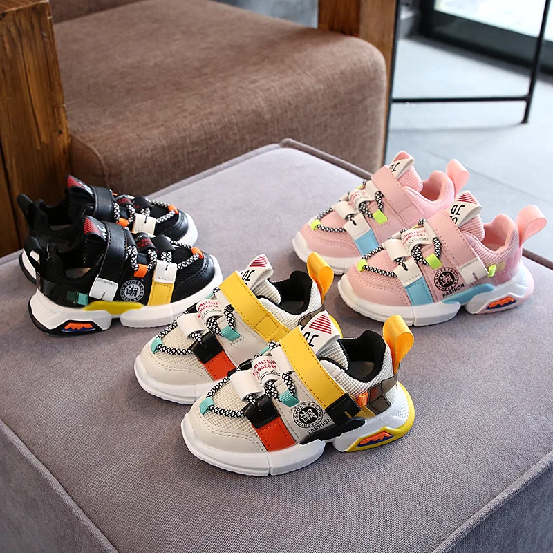 children Sport Shoes Toddler Baby Girls Boys Patchwork Color Soft Sole Mesh Sneakers Kids Boy Girl Cross-tied Casual shoes