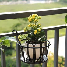 Estante de flores para balcón, colgante de pared, maceta de orquídeas de eneldo verde, valla de hierro, estante de almacenamiento, soporte de flores para balcón
