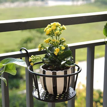 

Balcony Flower Rack Wall Hanging Green Dill Orchid Pot Iron Fence Flower Shelf Storage Rack Balcony Flower Stand