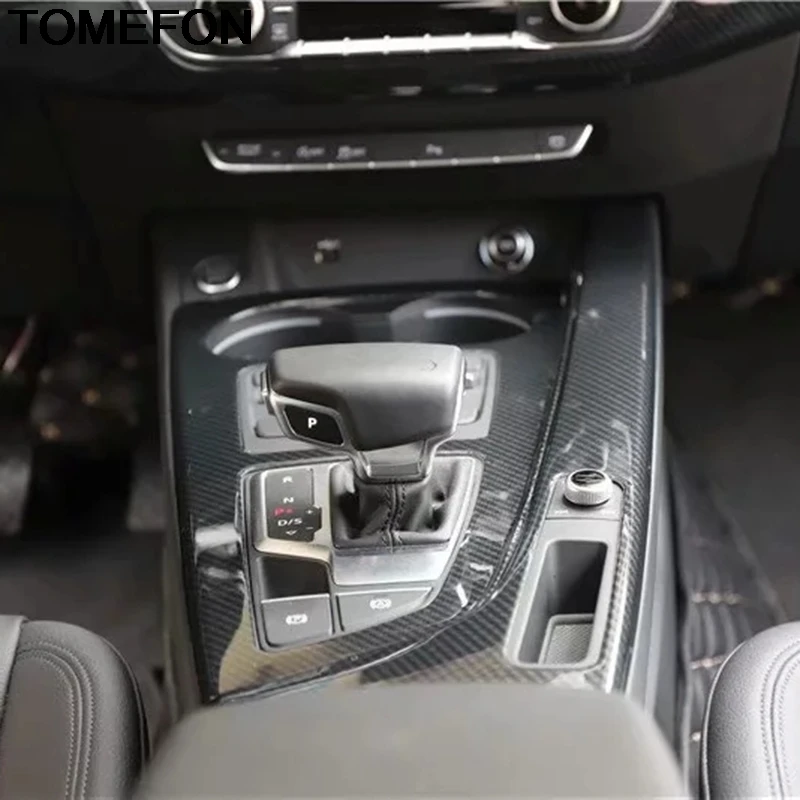 TOMEFON для Audi A5 LHD центральная консоль панель переключения передач наклейка Накладка аксессуары для интерьера АБС углеродное волокно