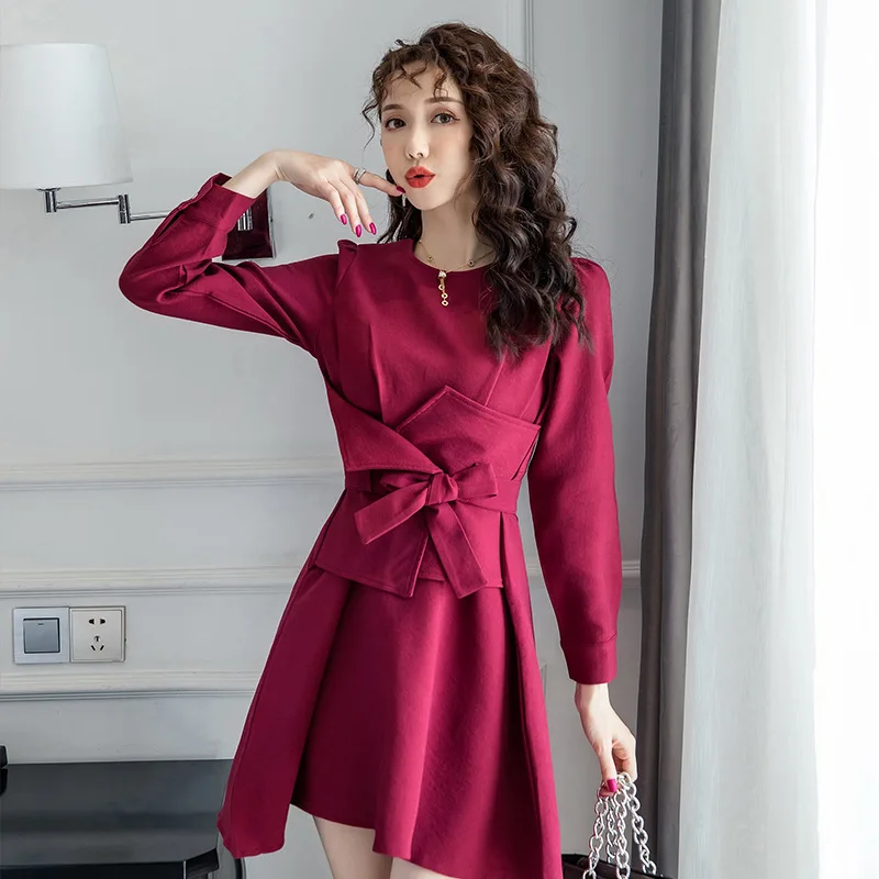 

Dress 2020 Spring New Style Debutante WOMEN'S Dress Elegant Fashion Slim Fit Base A- line Skirt