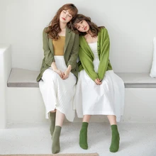 Г. Осенне-зимние хлопковые носки из лайкры новые 46 Цветные Носки Женские однотонные корейские стильные женские носки женская уличная одежда