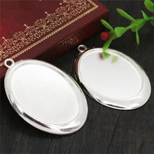 5 шт 30x40 мм Внутренний размер серебряный Кабошон основа Установка Подвески(B4-05