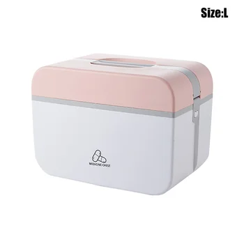 

First Aid Kit Non Slip Storage Case Emergency Health Care Double Layer Chest Large Capacity Home Medicine Box Organizer Portable