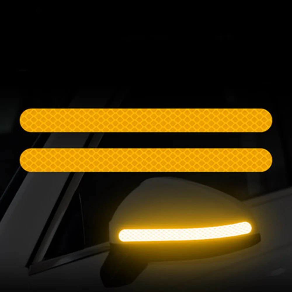 2 шт., светоотражающие автомобильные наклейки, задние автомобильные зеркала заднего вида, светоотражающие полосы, светящиеся Предупреждение ющие метки, доступ к машине