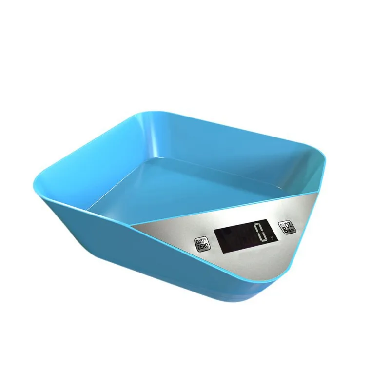 Синий Умная миска для собачьего корма, миска для домашних животных, цифровая миска для кормления, подставка, умная взвешивающая, для больших собак, медленная подача, поилка, чаша для домашних животных L1 - Цвет: Синий