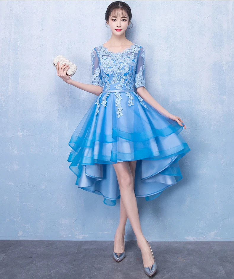 women's light blue cocktail dress