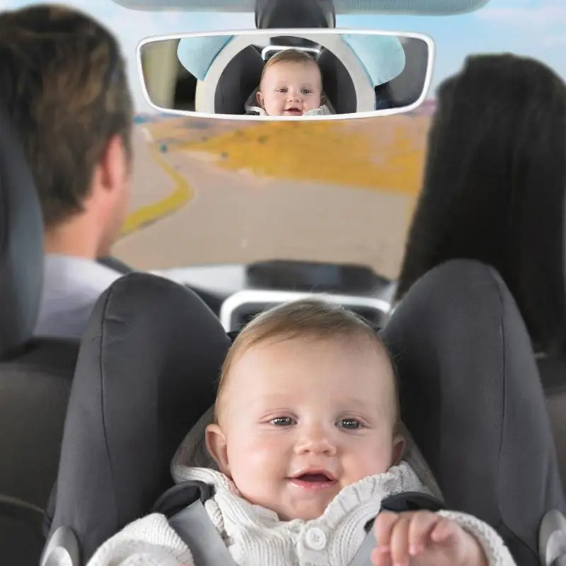 Регулируемое детское зеркало заднего вида с милым мультяшным щенком, товары для безопасности для младенцев, Задние Зеркала, подголовник, автомобильные аксессуары
